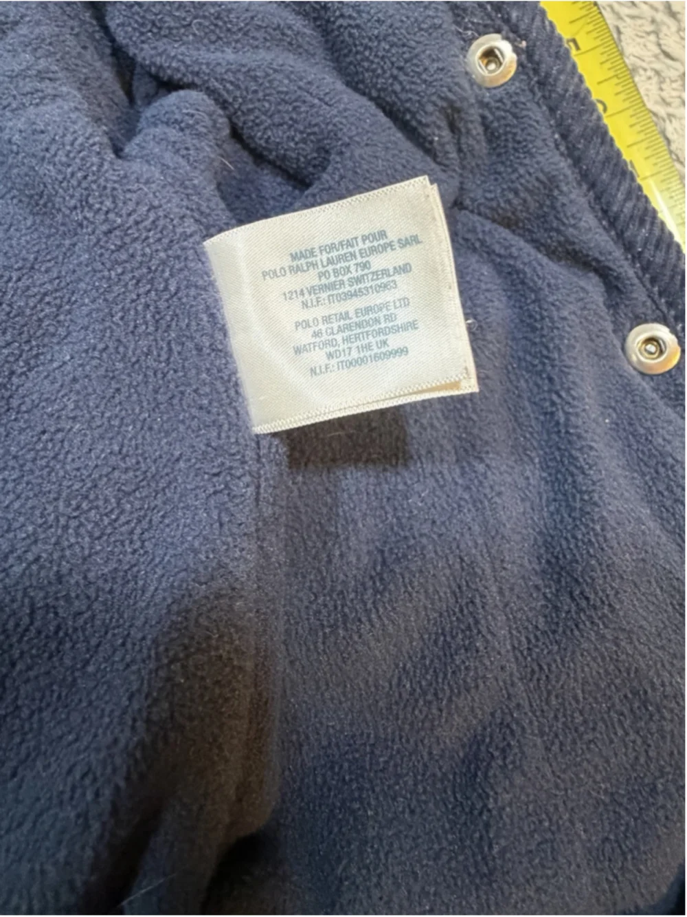 Polo Ralph Lauren Quilted Hooded Snowsuit Navy 6 Months Snap Front